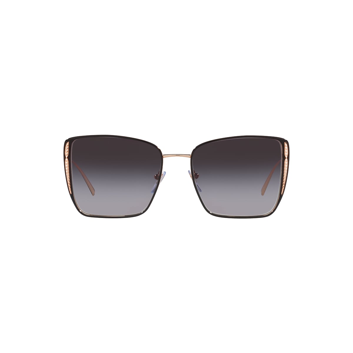 Bvlgari BV6176 55 Grey Gradient & Pink Gold/Black Sunglasses 