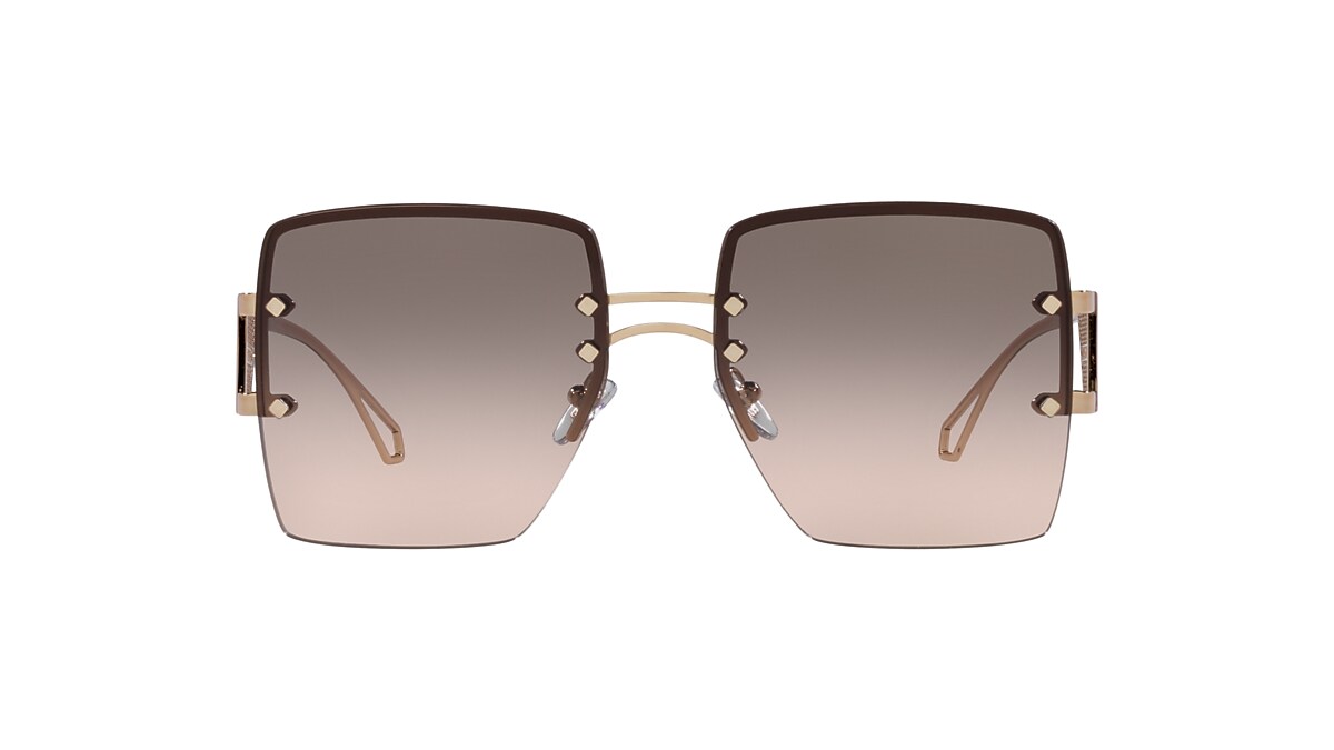 Bvlgari BV6178 57 Pink Gradient Grey & Pink Gold Sunglasses 