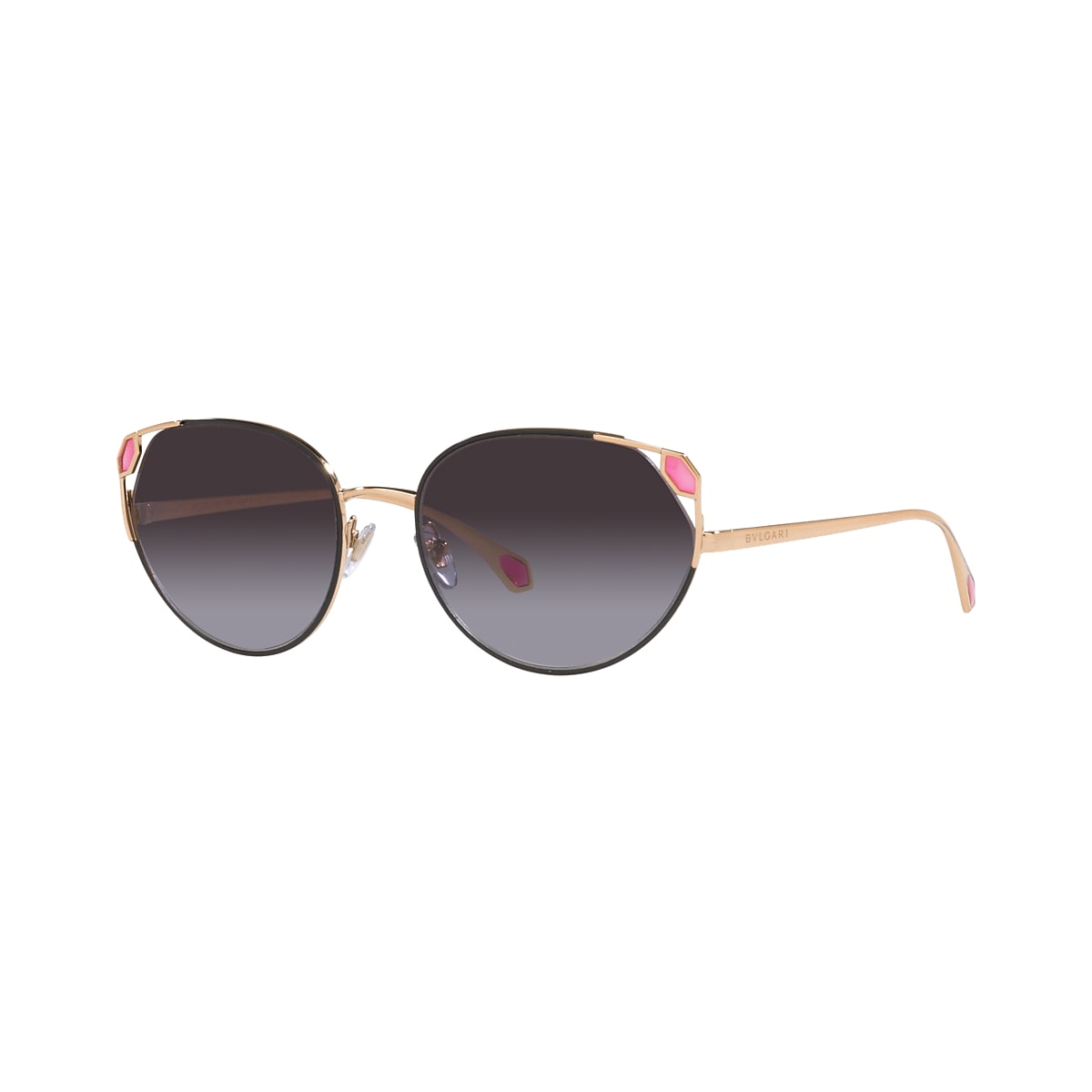BVLGARI BV6177 Pink Gold/Black - Woman Luxury Sunglasses, Grey Gradient Lens