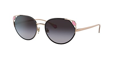 Bvlgari BV6177 56 Grey Gradient & Pink Gold/Black Sunglasses