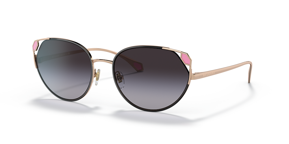 Bvlgari BV6177 56 Grey Gradient & Pink Gold/Black Sunglasses
