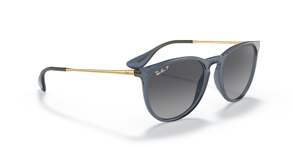 Ray-Ban RB4171 Erika Classic 54 Grey Gradient Polar & Transparent Blue Polarized Sunglasses | Hut USA