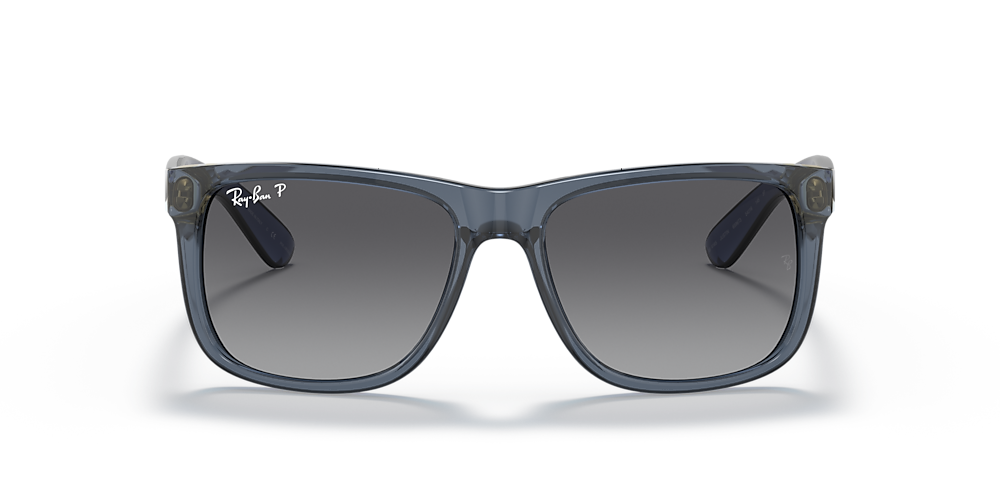 Ray-Ban RB4165 Justin Classic 54 Grey Gradient Polar & Transparent Blue  Polarized Sunglasses | Sunglass Hut USA
