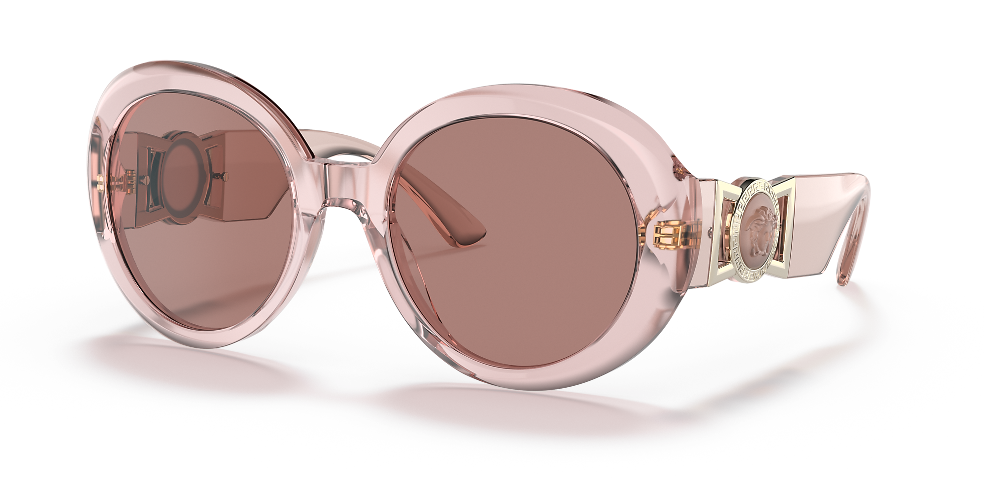 Versace VE4414 55 Light Brown & Transparent Pink Sunglasses Sunglass