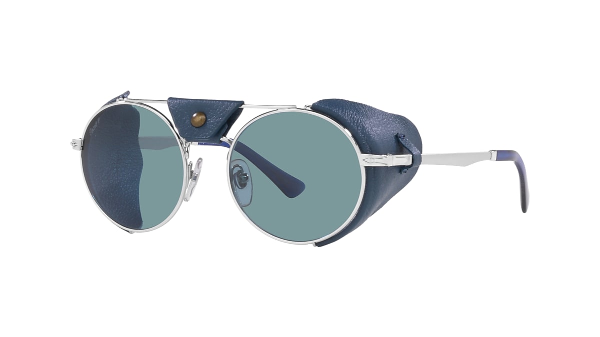 Persol PO2496SZ 52 Blue Polarized & Silver Polarized Sunglasses | Sunglass  Hut USA