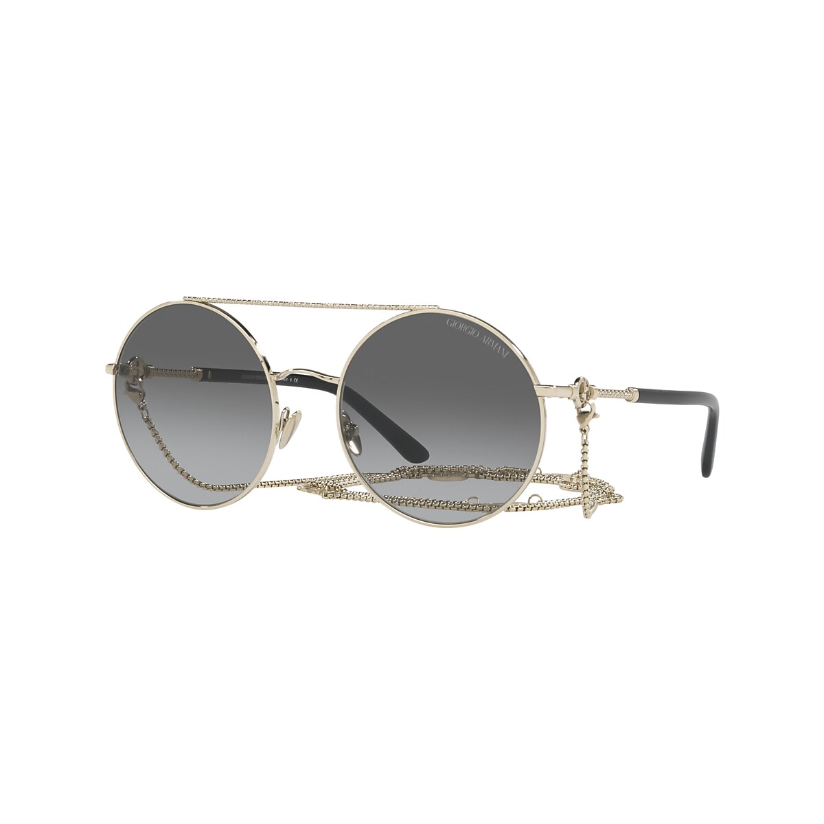 Giorgio Armani AR6135 56 Gradient Grey & Pale Gold Sunglasses 