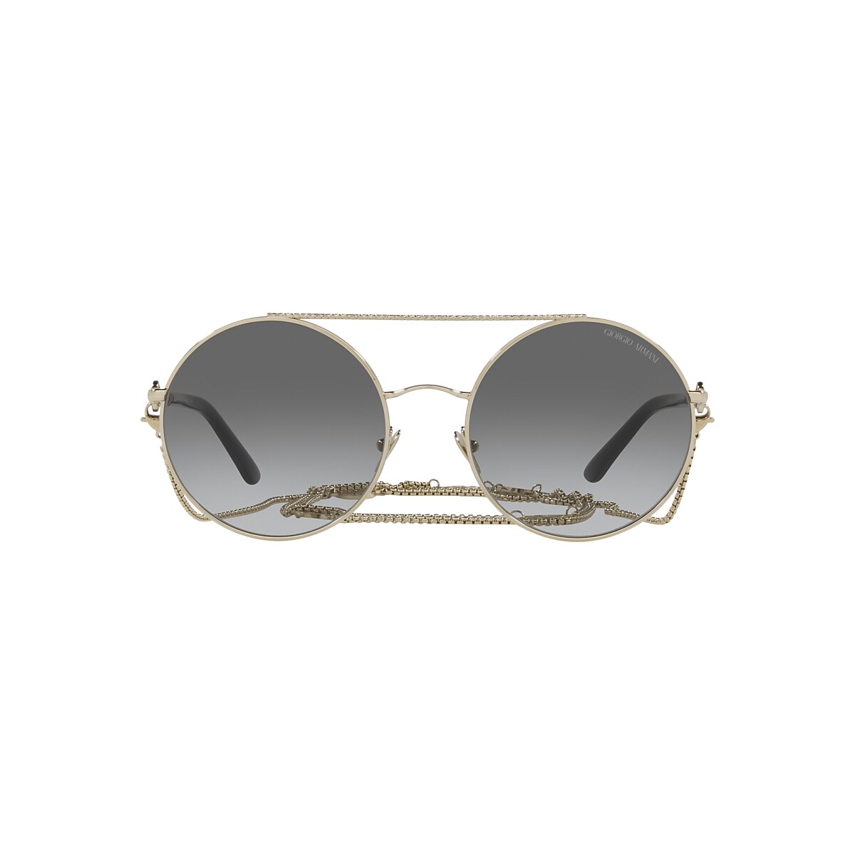 Giorgio Armani AR6135 56 Gradient Grey & Pale Gold Sunglasses 