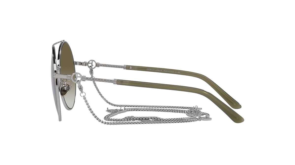 Giorgio Armani AR6135 56 Gradient Green & Silver Sunglasses  