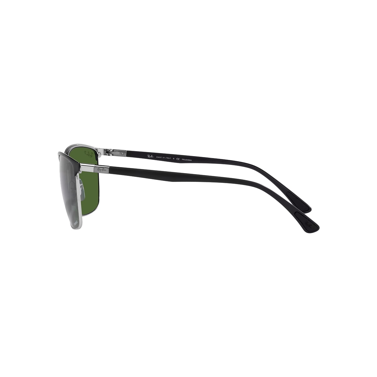 Ray-Ban RB3686 Chromance 57 Dark Green & Black On Silver