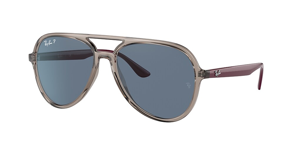 Ray-Ban RB4376 57 Dark Blue & Transparent Grey Polarized Sunglasses ...
