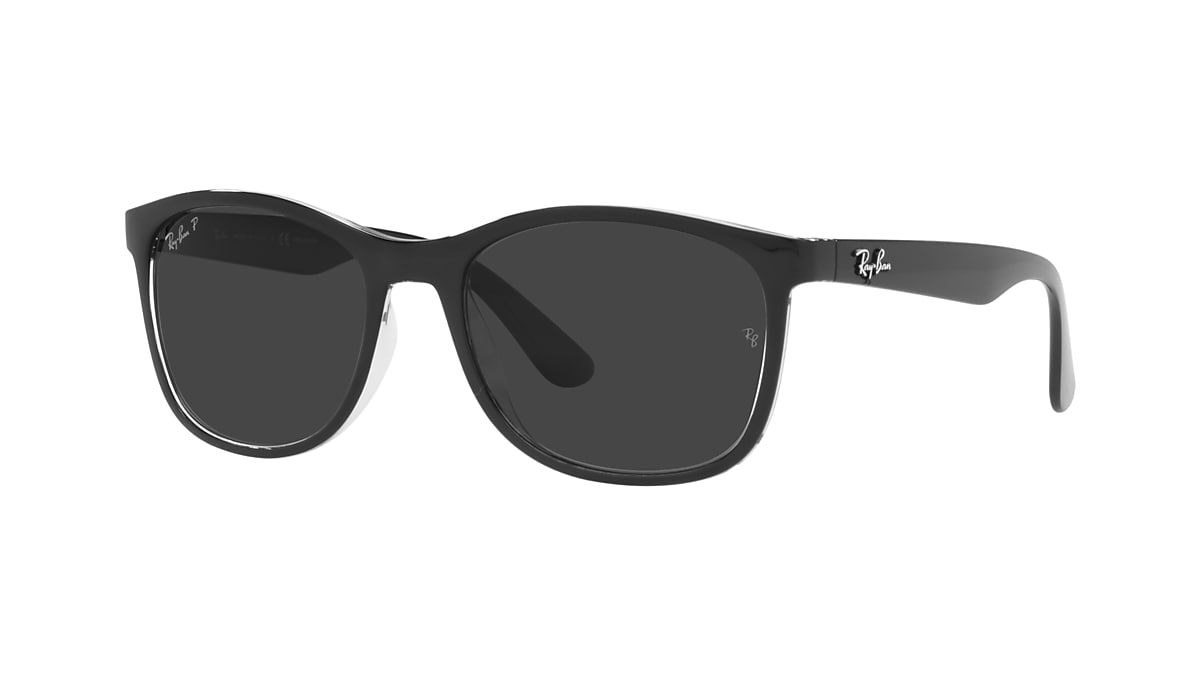 Ray-Ban RB4374 56 Polar Black & Black On Transparent Polarized 