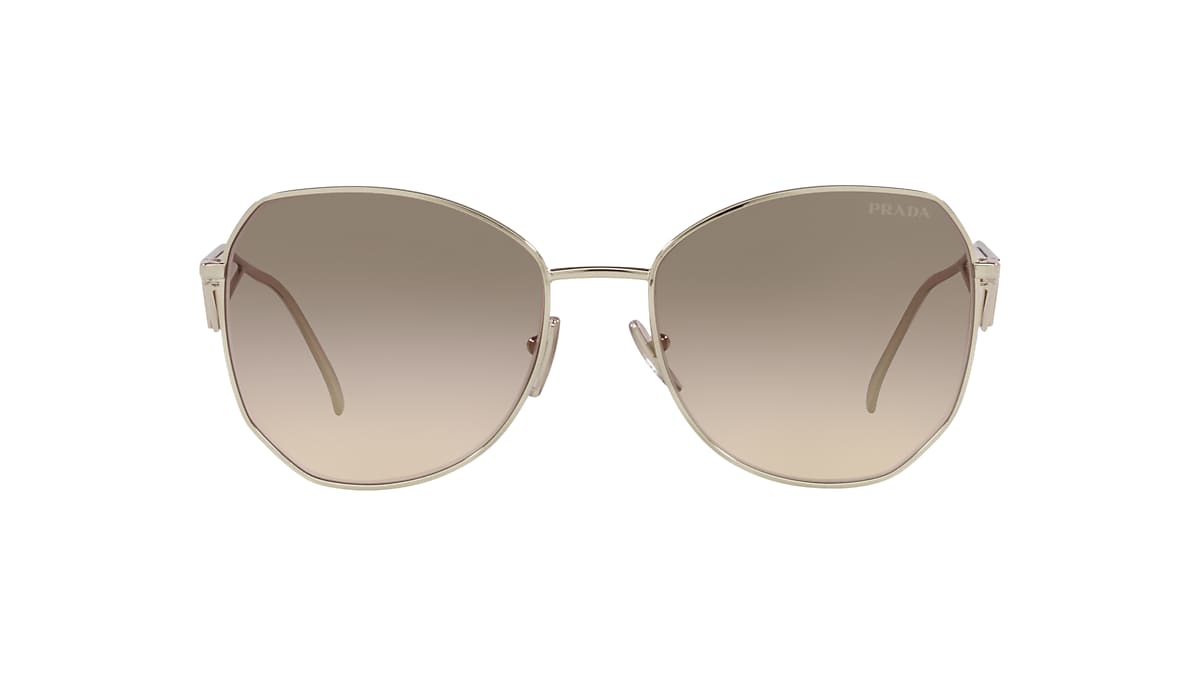 Prada PR 57YS L (57 - 18) with Brown lenses and Gold frame