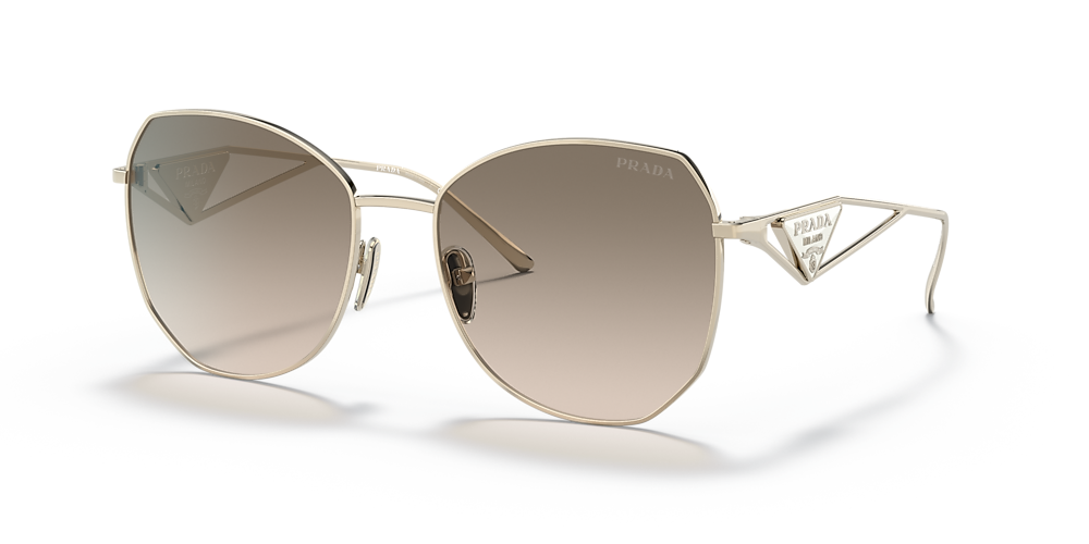 Prada PR 57YS 57 Light Brown Grad Light Grey & Pale Gold Sunglasses | Sunglass  Hut USA