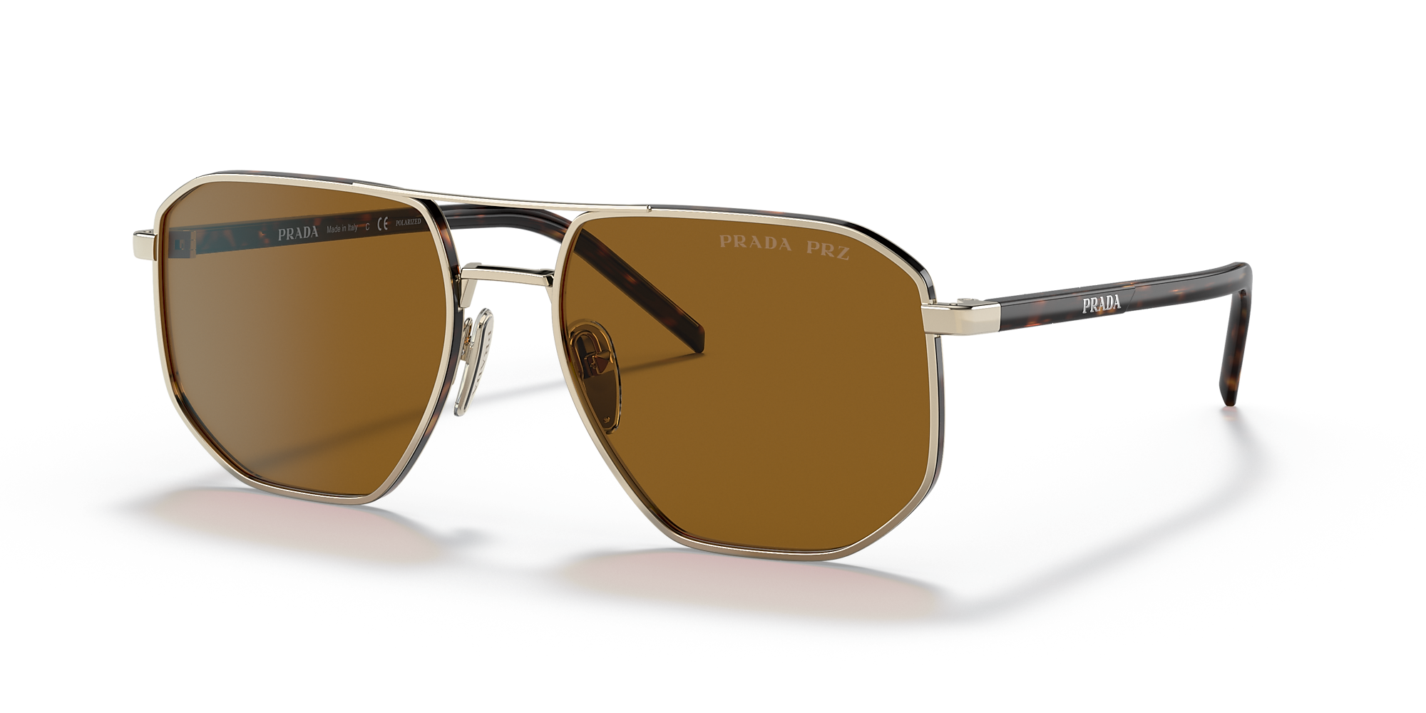 Prada PR 59YS 57 Polar Brown & Pale Gold Polarized Sunglasses ...