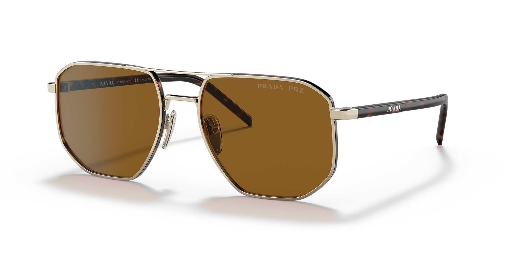 Prada PR 59YS 57 Polar Brown & Pale Gold Polarized Sunglasses ...