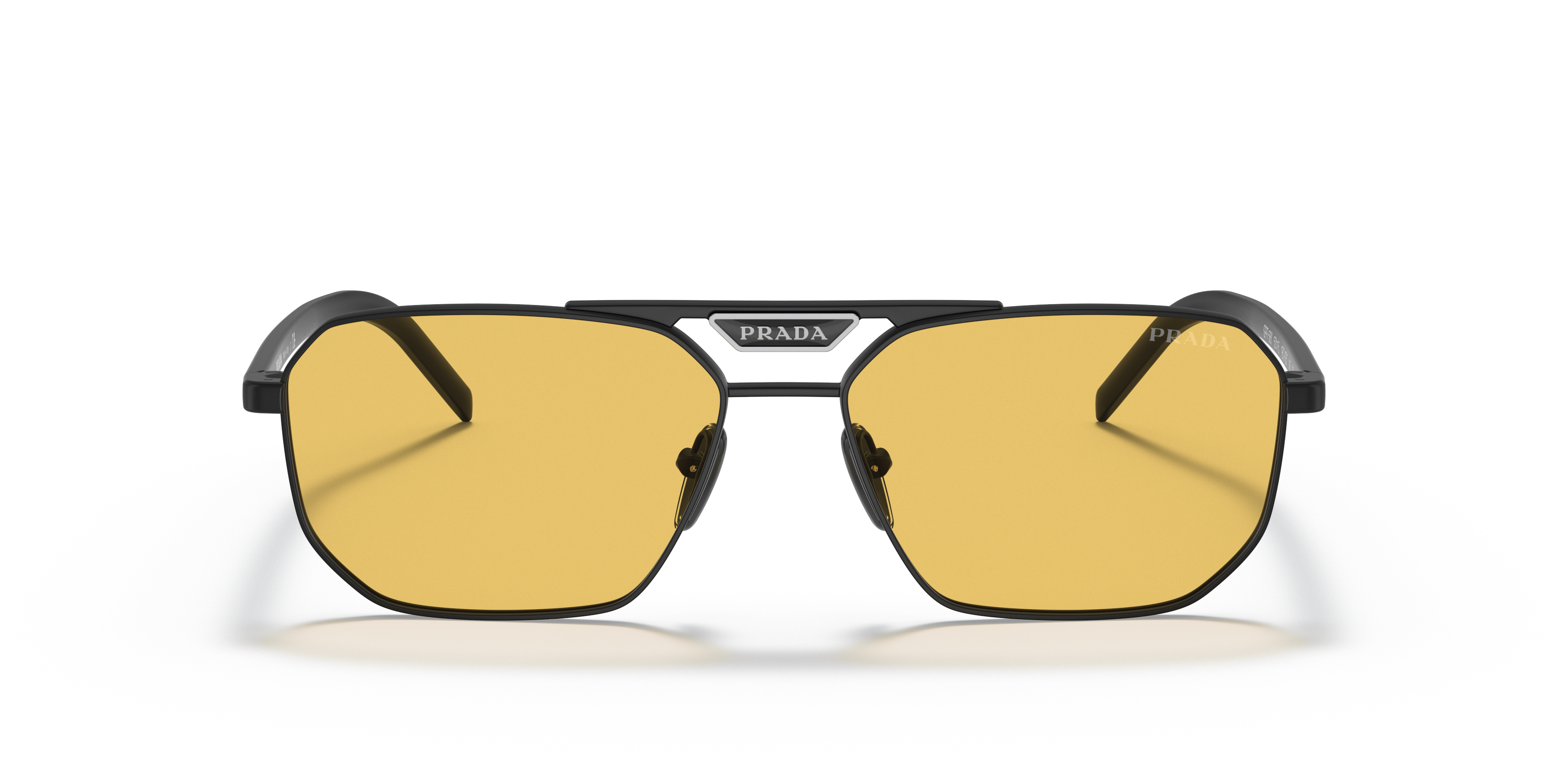 prada black and yellow sunglasses