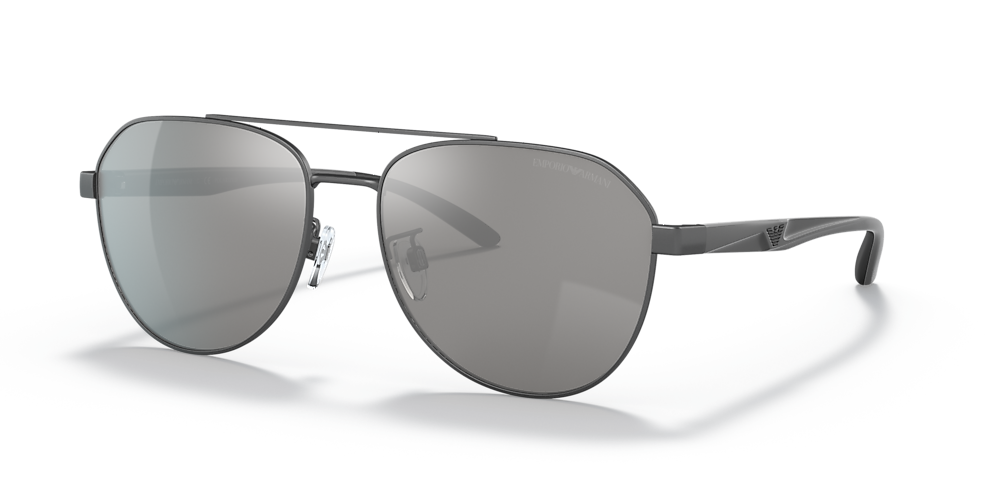 Emporio Armani EA2129D 59 Polar Grey Mirror Silver & Matte Gunmetal  Polarised Sunglasses | Sunglass Hut Australia