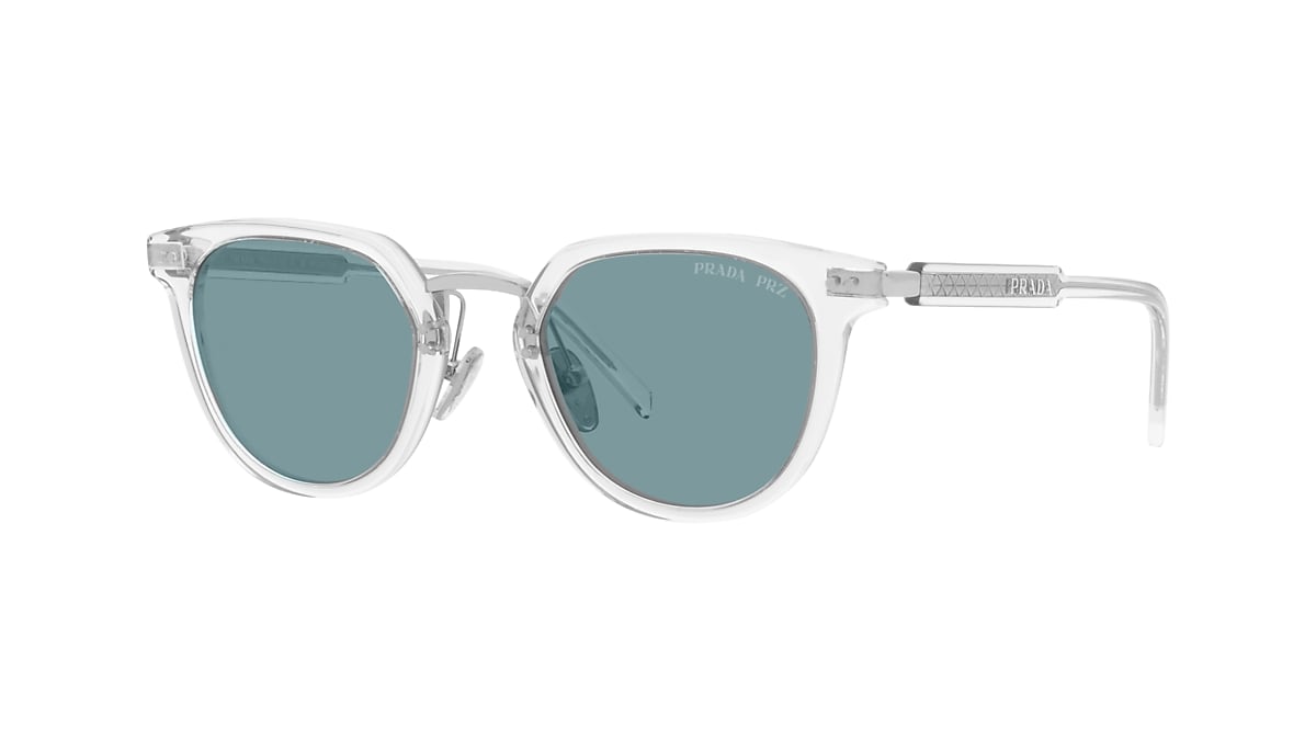 Prada PR 17YS L (49 - 22) with Green lenses and Transparent frame