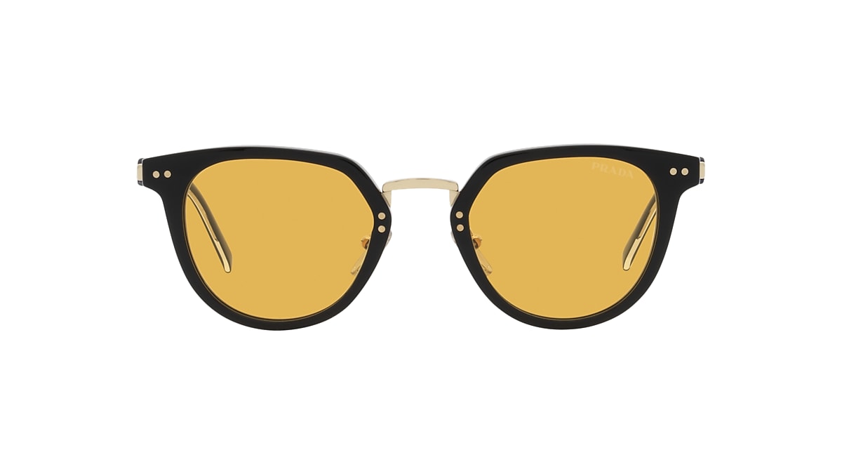 PRADA サングラス　ブラック イエロー Prada PR 17YS L (49 - 22) with Yellow lenses and Black frame