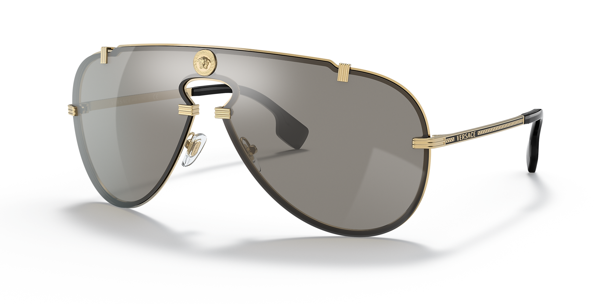 Versace VE2243 01 Light Grey Mirror Silver & Gold Sunglasses | Sunglass ...