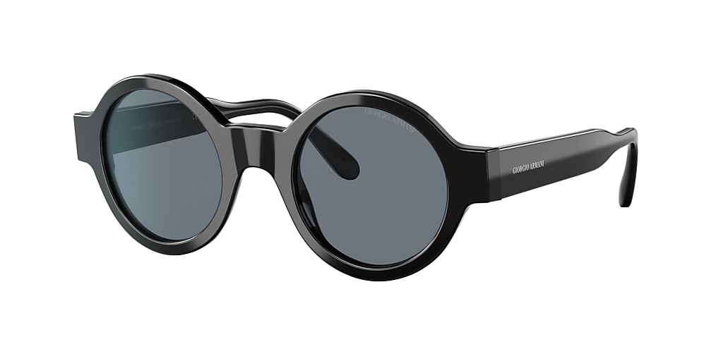 Giorgio Armani AR 903M 47 Blue Photo & Black Sunglasses | Sunglass Hut ...