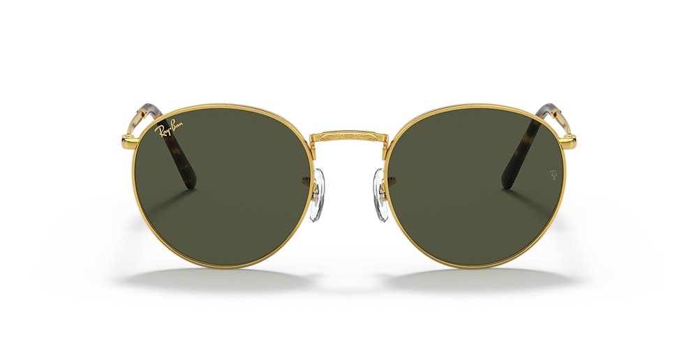 Ray-Ban RB3637 New Round 50 Green & Gold Sunglasses | Sunglass Hut USA