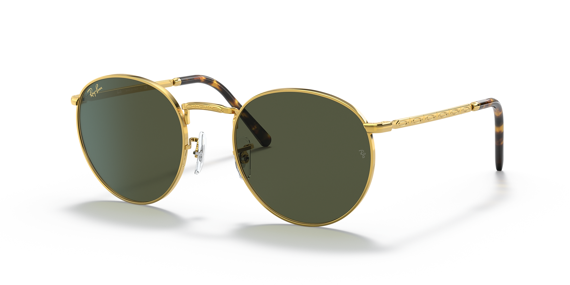 Ray-Ban RB3637 New Round 50 Green & Gold Sunglasses | Sunglass Hut USA