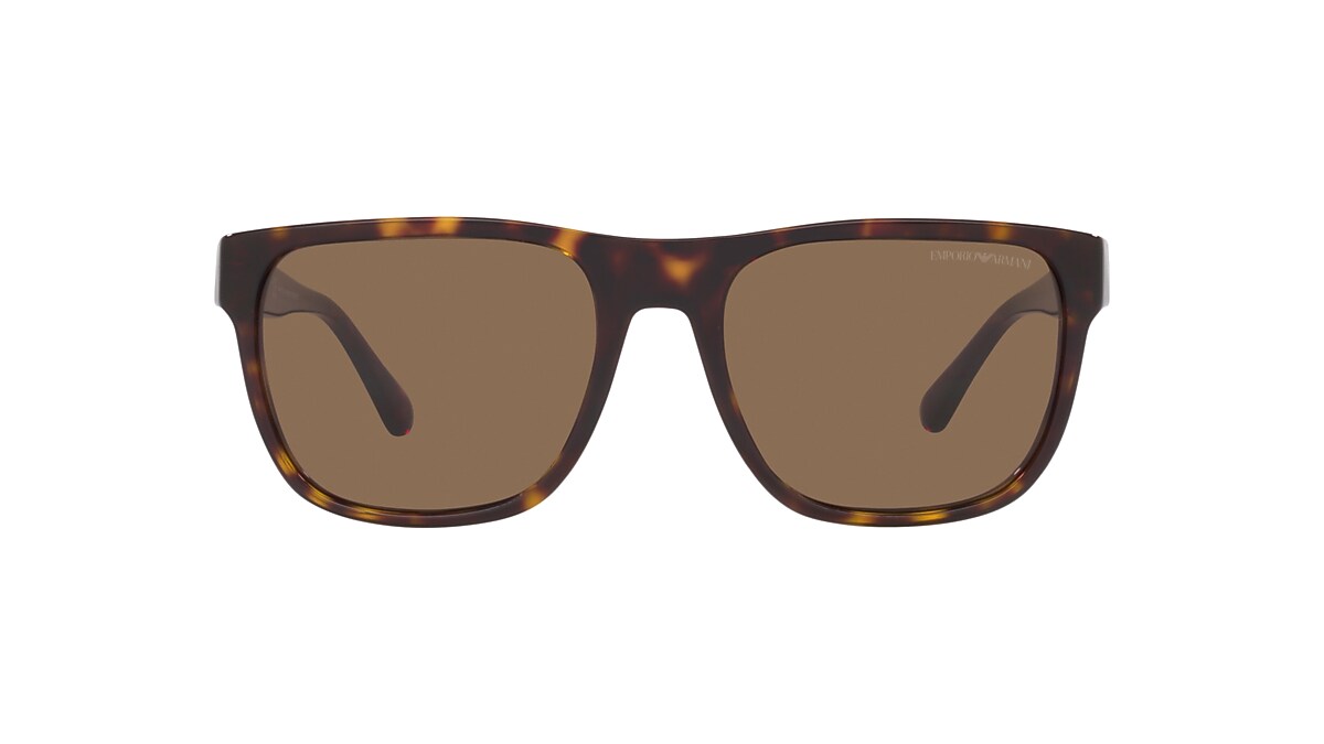 Emporio Armani EA4163 56 Dark Brown & Shiny Havana Sunglasses  