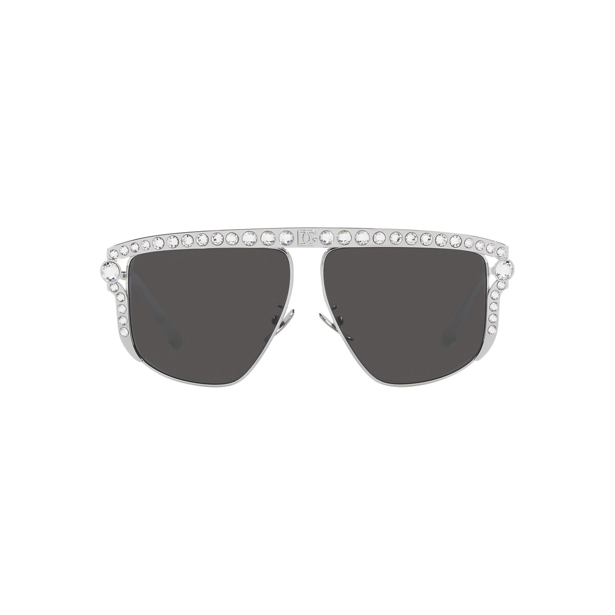 Embellished Square Sunglasses in White - Dolce Gabbana