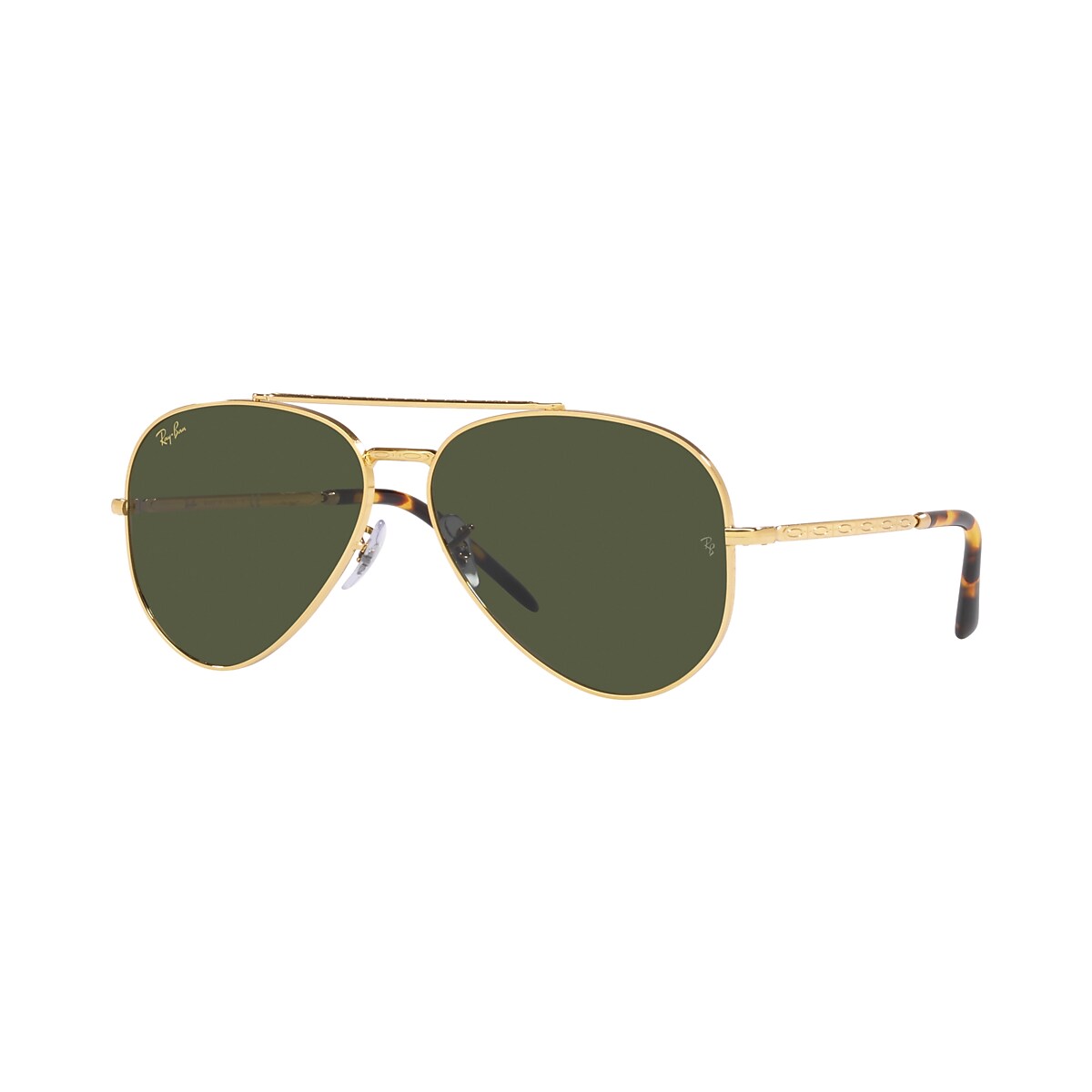 Ray-Ban RB3625 New Aviator 62 Green & Gold Sunglasses | Sunglass