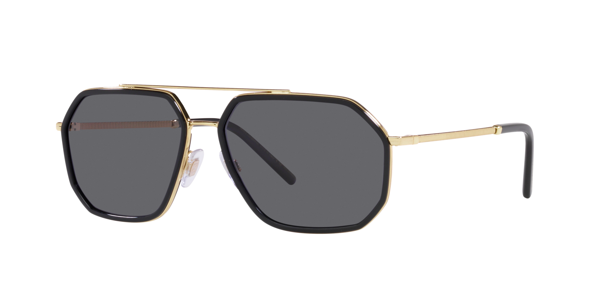 black sunglasses gold trim