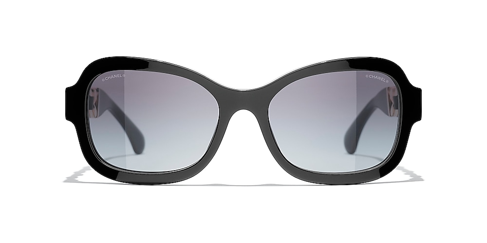 Chanel Rectangle Sunglasses CH5465Q 55 Grey & Black Sunglasses