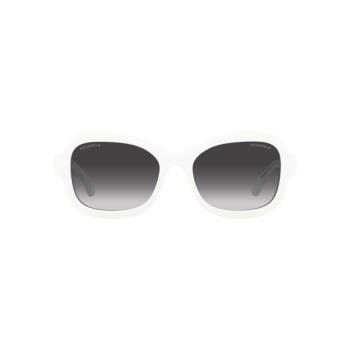 Chanel 5465Q Sunglasses White/Grey Rectangle Women