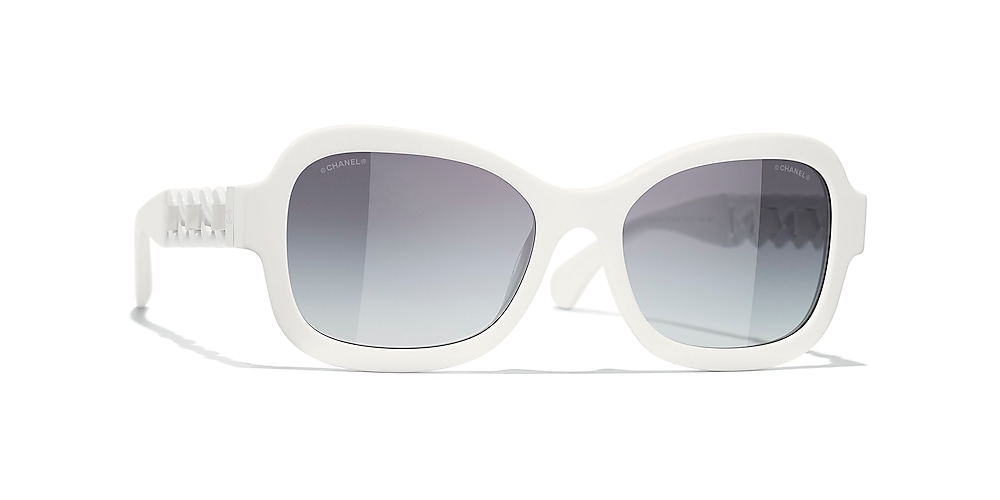 Chanel Rectangle Sunglasses CH5465Q 55 Grey & White Sunglasses