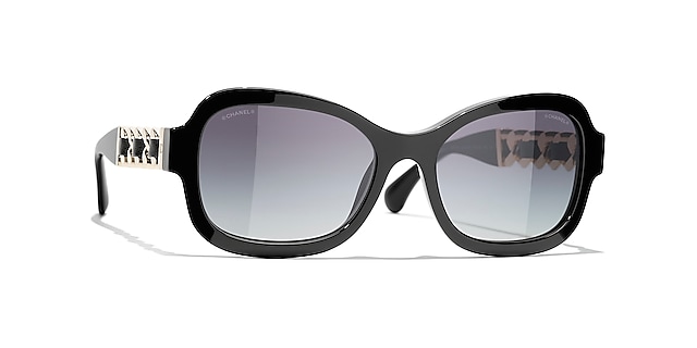 Chanel 5514 Sunglasses (White/Grey - Rectangle - Women)