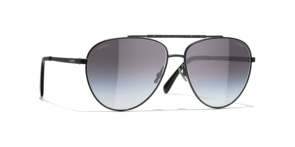 Chanel Pilot Sunglasses CH4279B 60 Grey & Black Sunglasses