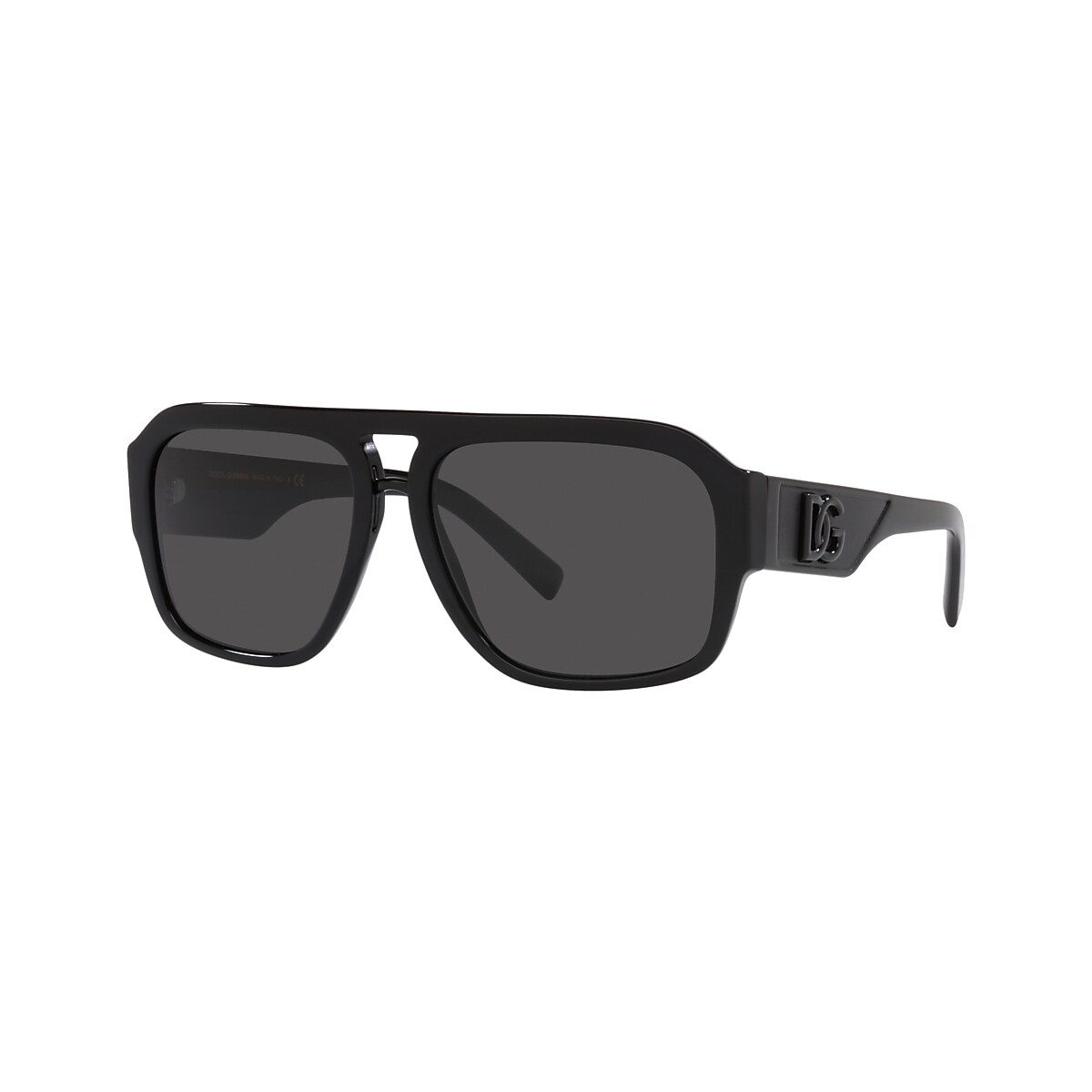 DOLCE&GABBANA DG4403 Black - Male Luxury Sunglasses, Dark Grey Lens