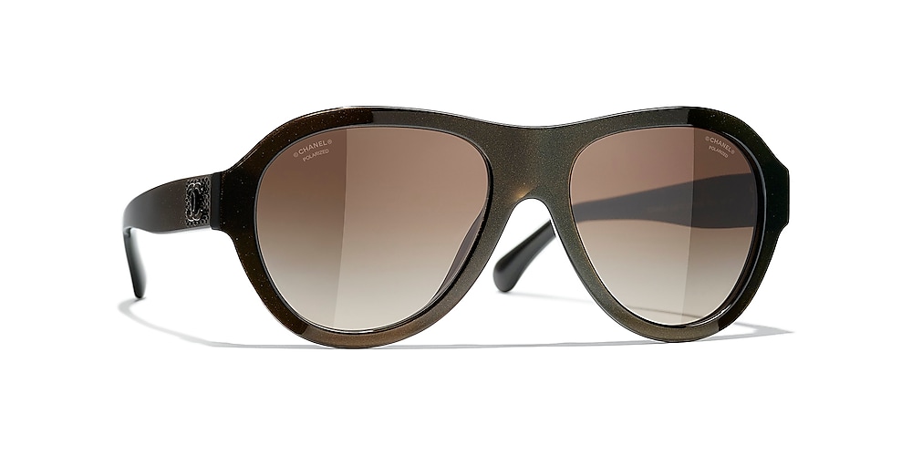 Chanel Pilot Sunglasses CH5467BA 55 Brown & Brown Polarised Sunglasses