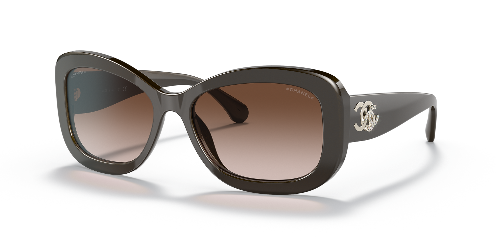 Chanel Rectangle Sunglasses CH5468B 56 Brown & Brown Sunglasses