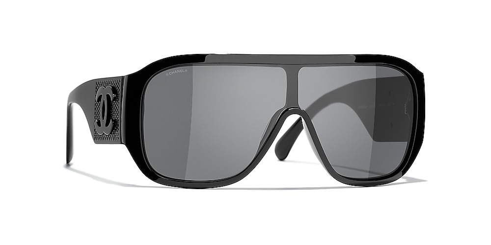 Chanel Shield Sunglasses 01 Grey & Black Sunglass Hut Australia
