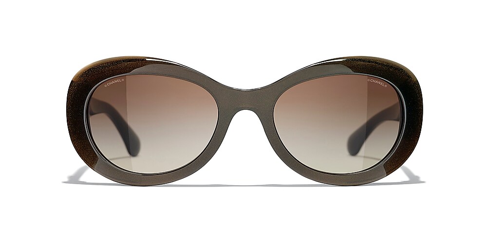 Chanel Oval Sunglasses CH5469B 54 Brown & Brown Sunglasses
