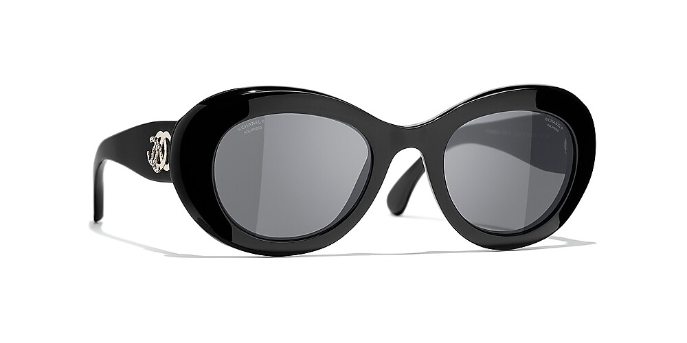 Chanel Oval Sunglasses CH5469B 54 Grey & Black Polarised Sunglasses