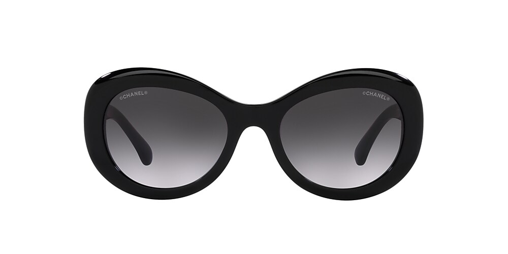 Chanel Oval Sunglasses CH5469B 54 Grau und Schwarz Sonnenbrillen