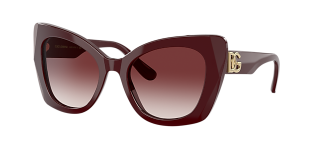 Dolce&Gabbana DG4438F 55 Pink Dark Mirror Red & Fleur Pink Sunglasses