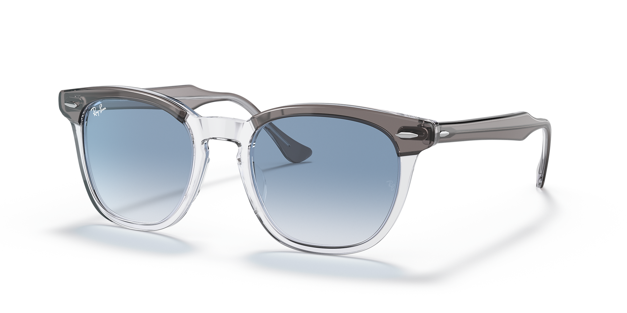 Ray-Ban RB2298F Hawkeye 54 Clear Blue & Grey On Transparent Sunglasses ...