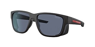 Prada Linea Rossa PS 07WS 59 Blue Black Rubber Sunglasses