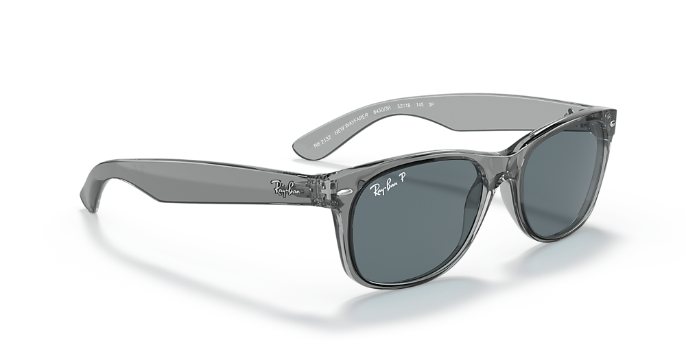 Ray Ban Rb2132 New Wayfarer Classic 58 Dark Blue Polarized Transparent Grey Polarized Sunglasses Sunglass Hut Usa