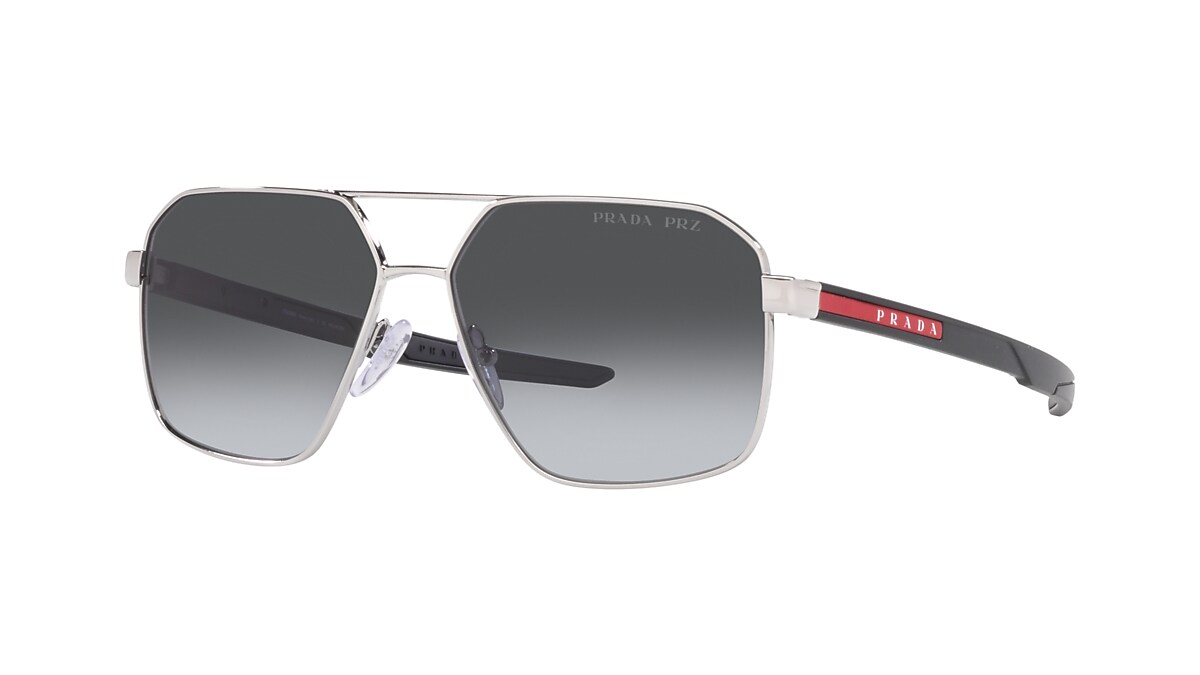 PRADA LINEA ROSSA PS 55WS Silver - Men Sunglasses, Polar Grey Gradient Lens