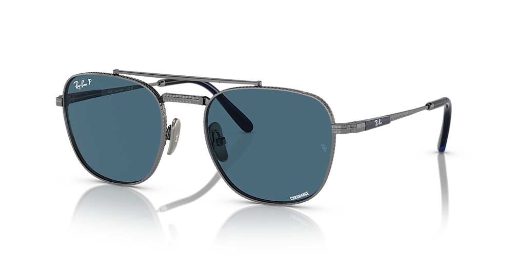 Ray-Ban RB8258 Frank II Titanium 51 Blue & Gunmetal Polarised Sunglasses |  Sunglass Hut Australia