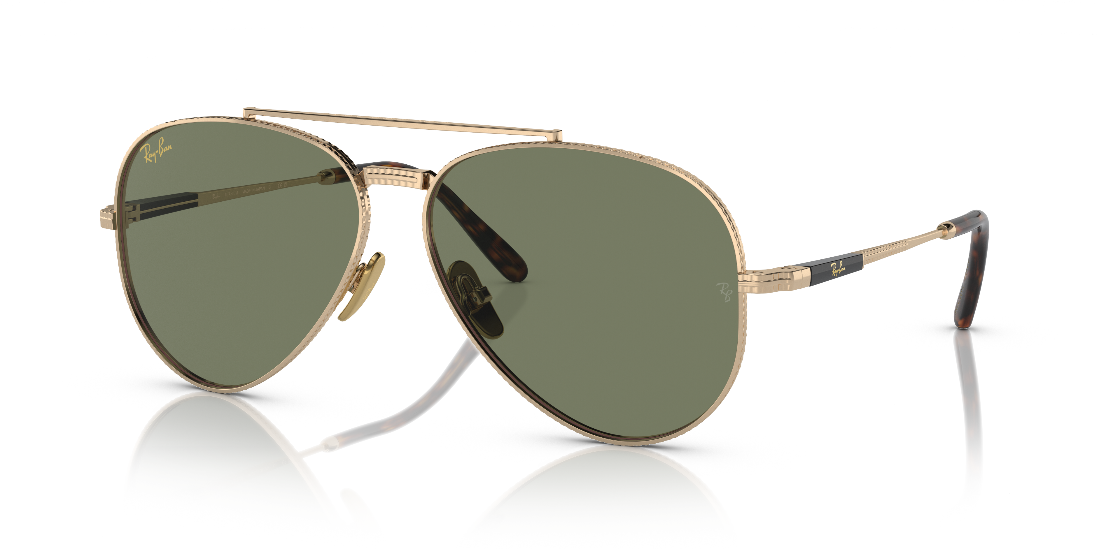 Ray-Ban RB3556N Octagonal Classic 53 Green & Gold Sunglasses | Sunglass Hut  USA